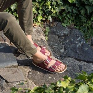 Purple patent Birkenstock Arizona